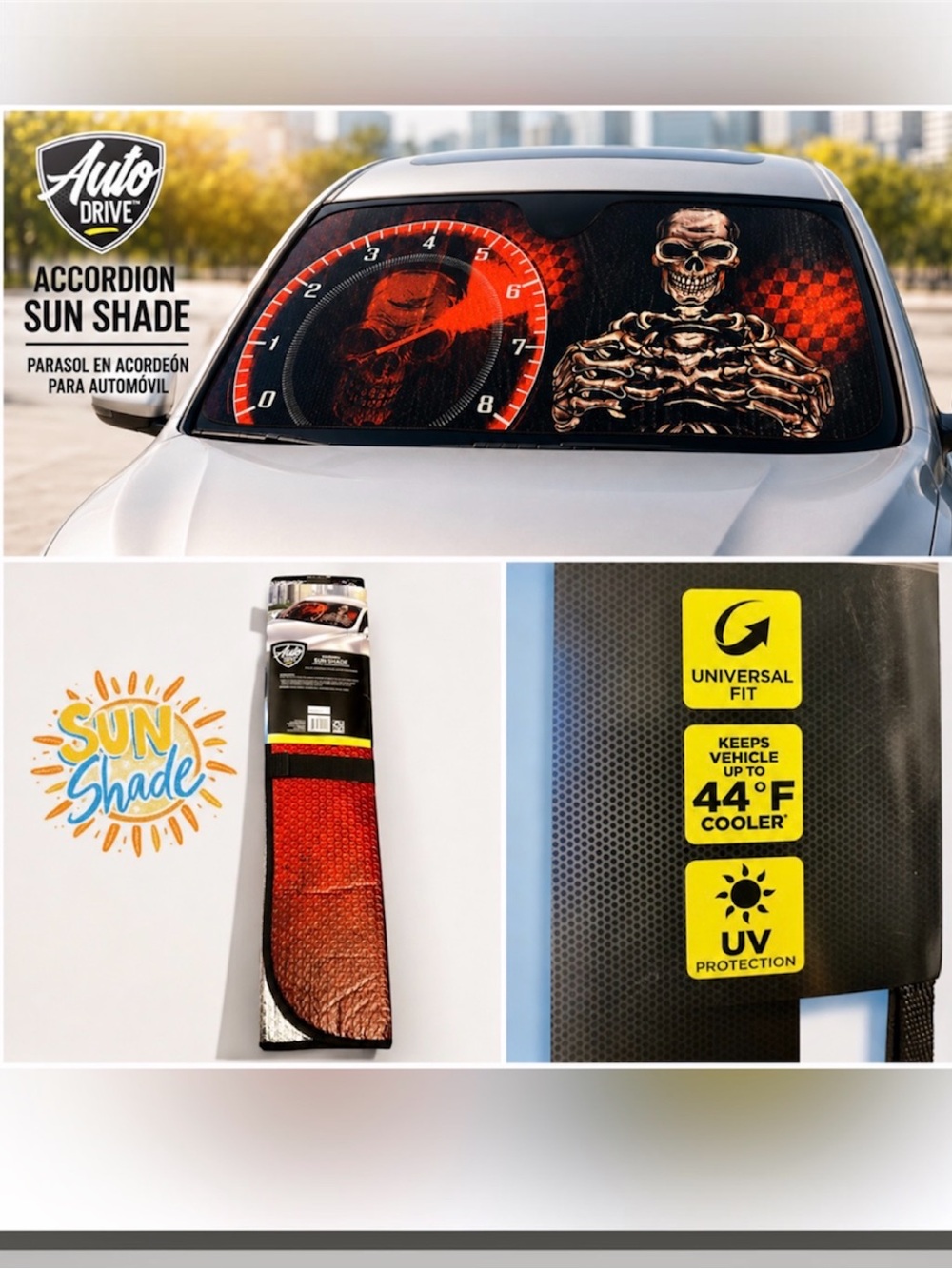 Skull Windshield Shade for Vehicles